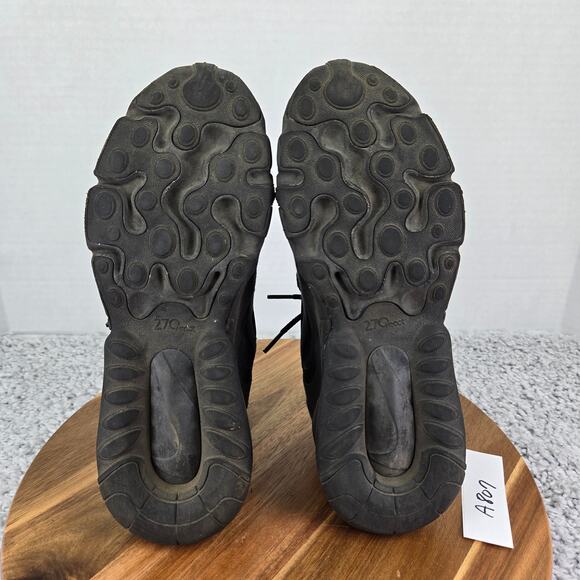 Nike Air Max 270 React Triple Black GS Gym Athletic Sneakers Kids 5y BQ0103-004 - Picture 7 of 11